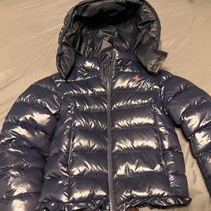 Little girls puffer Ralph Lauren coat! And hat Perfect condition looks like new.